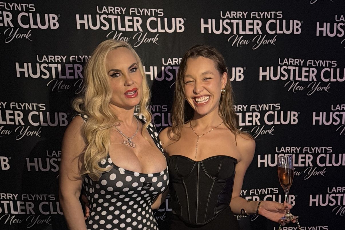 Two guests at an evening club celebration