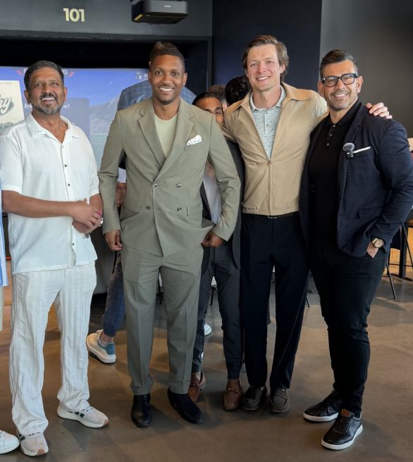 SOCIAL8 co-founders with members of the community